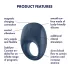 Satisfyer Strong One - App-vezérelt vibrációs péniszgyűrű, férfiaknak (kék)