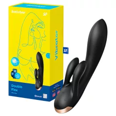   Satisfyer Double Flex - App-vezérelt csiklókaros vibrátor (fekete)