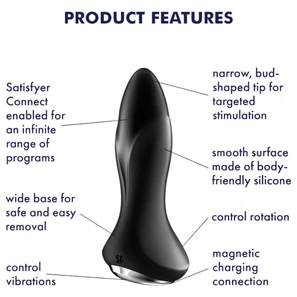Satisfyer Rotator Plug 1 - gyöngyös anál vibrátor (fekete)