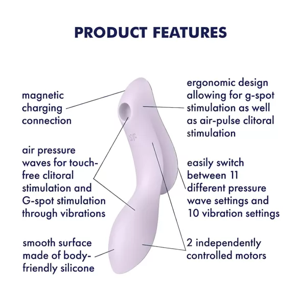 Satisfyer Curvy Trinity 2 - léghullámos 2in1 vibrátor (lila)