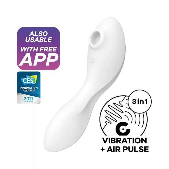 Satisfyer Curvy Trinity 5+ - App-vezérelt 2in1 vibrátor (fehér)