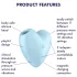 Satisfyer Cutie Heart - akkus léghullámos csikló vibrátor (kék)