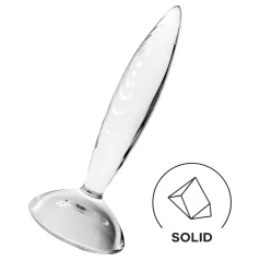   Satisfyer Sparkling Crystal - bordázott üveg dildó (átlátszó)