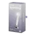 Satisfyer Sparkling Crystal - bordázott üveg dildó (átlátszó)