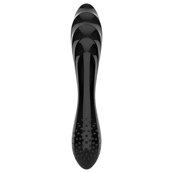 Satisfyer Dazzling Crystal 1 - kétvégű üveg dildó (fekete)
