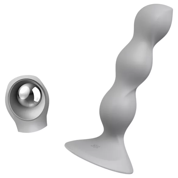 Satisfyer Triple Ball-R - gyöngyös dildó (szürke)