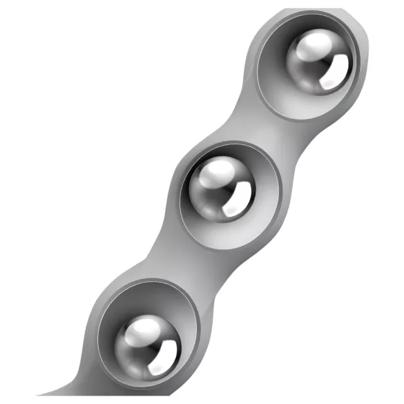 Satisfyer Triple Ball-R - gyöngyös dildó (szürke)