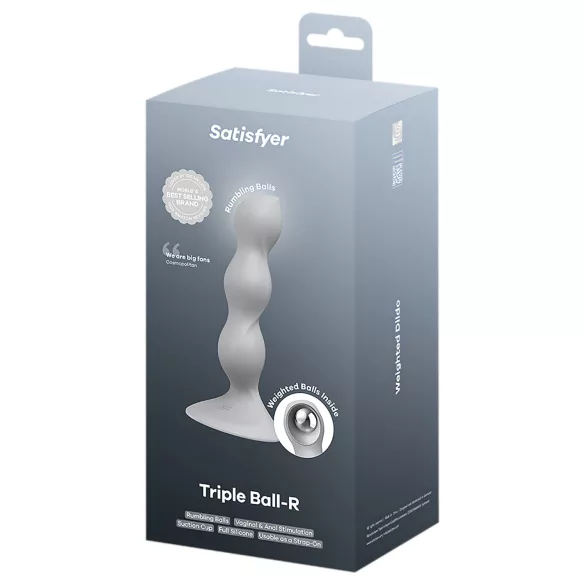 Satisfyer Triple Ball-R - gyöngyös dildó (szürke)