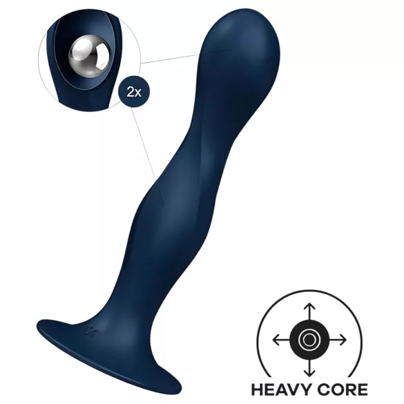 Satisfyer Double Ball-R - súlyozott dildó (kék)