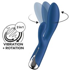  Satisfyer Spinning Rabbit 1 - forgó csiklókaros vibrátor (kék)