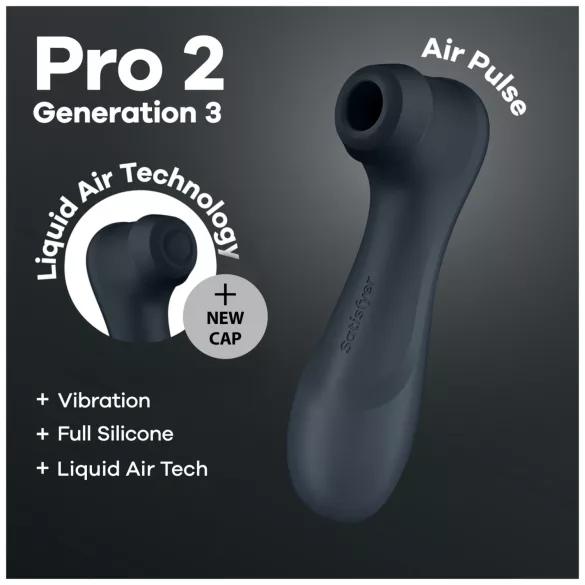Satisfyer Pro2 Gen3 - léghullámos csiklóizgató (sötét szürke)