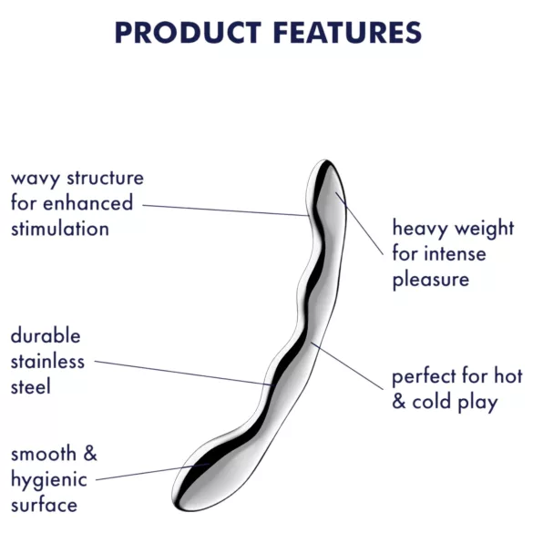 Satisfyer Cosmic Crest 2 - hullámos acéldildó (ezüst)