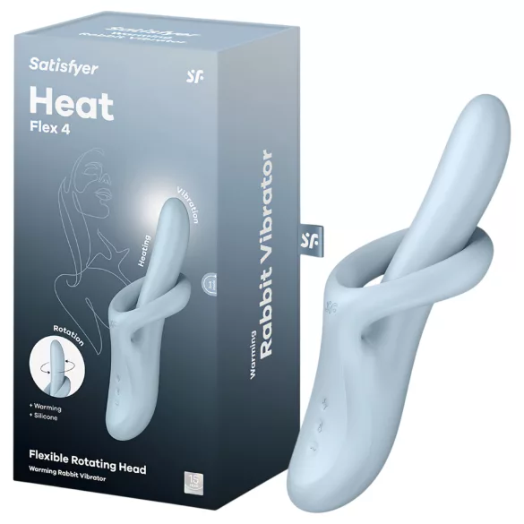 Satisfyer Heat Flex 4 - melegítő csiklókaros vibrátor (kék)