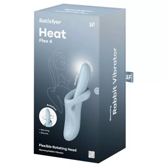 Satisfyer Heat Flex 4 - melegítő csiklókaros vibrátor (kék)