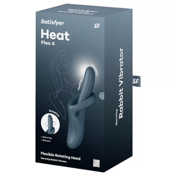 Satisfyer Heat Flex 4 - melegítő csiklókaros vibrátor (szürke)
