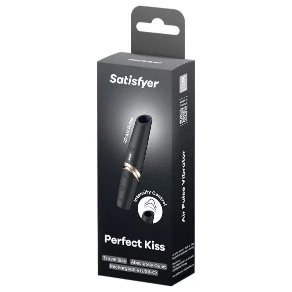 Satisfyer Perfect Kiss - rúzs vibrátor (fekete)