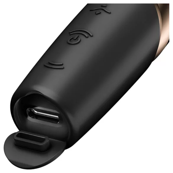 Satisfyer Perfect Kiss - rúzs vibrátor (fekete)