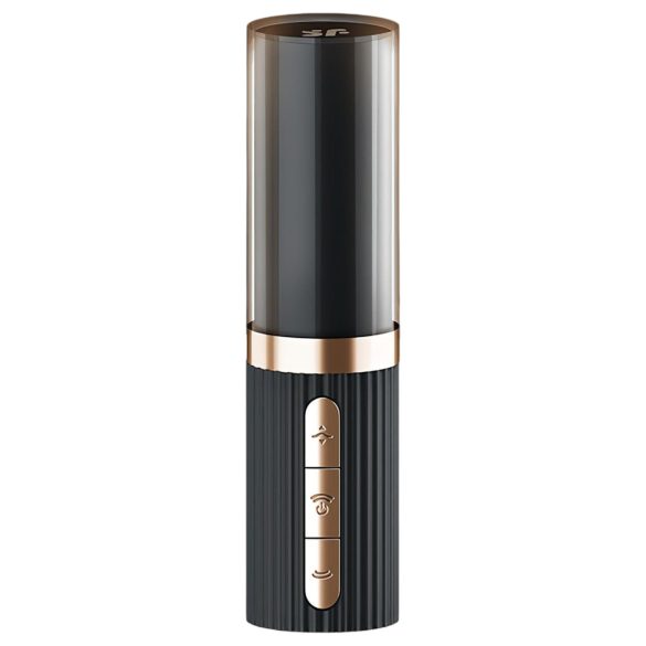 Satisfyer Deep Kiss - léghullámos rúzs vibrátor (fekete)