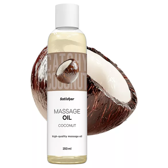 Satisfyer - erotikus masszázsolaj kókusz illattal (250 ml)