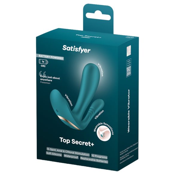 Satisfyer Top Secret+ - 3 ágú, hordható vibrátor (zöld)