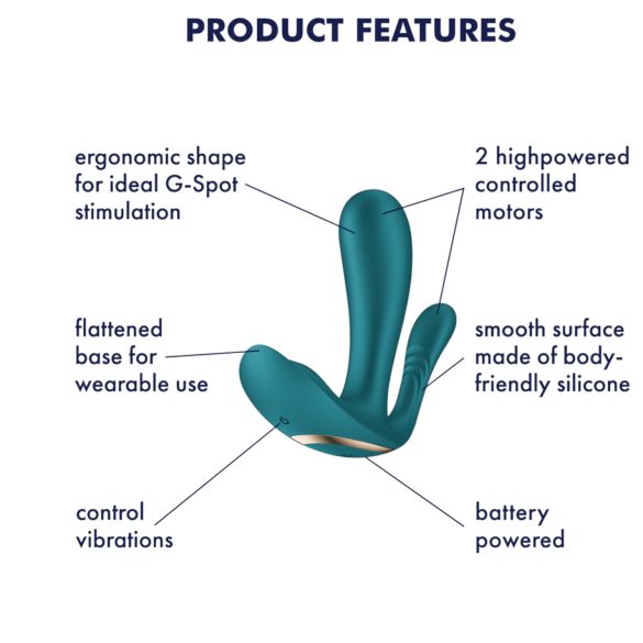 Satisfyer Top Secret+ - 3 ágú, hordható vibrátor (zöld)