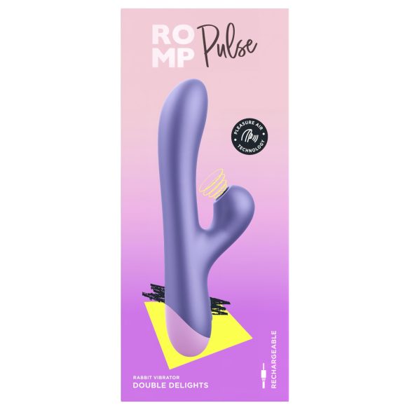 ROMP Pulse - G-pont vibrátor léghullámos csiklóizgatóval (lila)