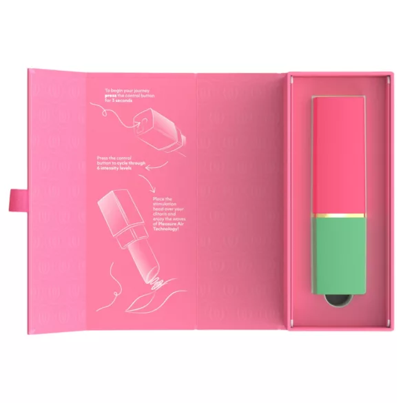 Womanizer Beauty - rúzs alakú léghullámos csiklóizgató (zöld)