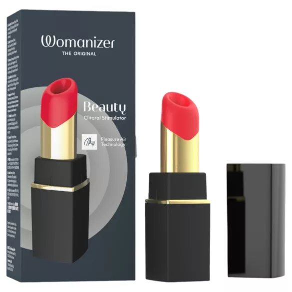 Womanizer Beauty - rúzs alakú léghullámos csiklóizgató (fekete)