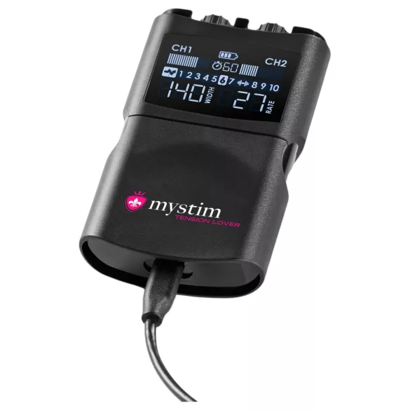 mystim Tension Lover 2 - digitális elektro szett (fekete)