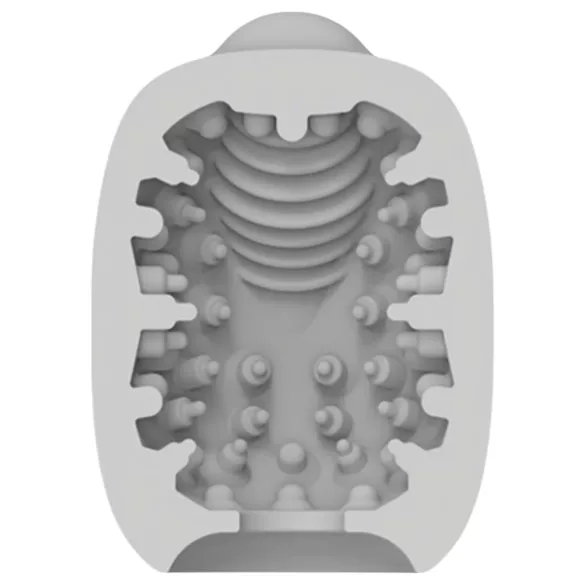 VIBEGGS Naughty Nubs - vibrációs tojás maszturbátor (fehér)