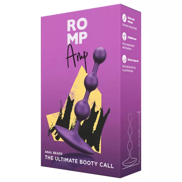 ROMP Amp - gyöngyös anál dildó (lila)