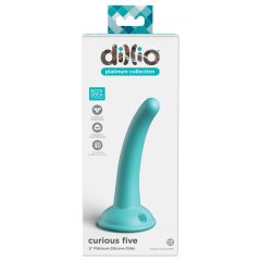   Dillio Curious Five - tapadótalpas szilikon dildó (15cm) - türkiz