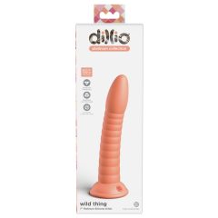   Dillio Wild Thing - tapadótalpas barázdált dildó (19cm) - narancs