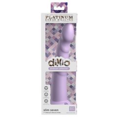   Dillio Slim Seven - tapadótalpas makkos stimuláló dildó (20cm) - lila