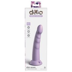   Dillio Slim Seven - tapadótalpas makkos stimuláló dildó (20cm) - lila