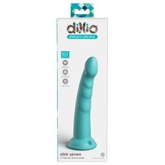   Dillio Slim Seven - tapadótalpas stimuláló dildó (20cm) - türkiz