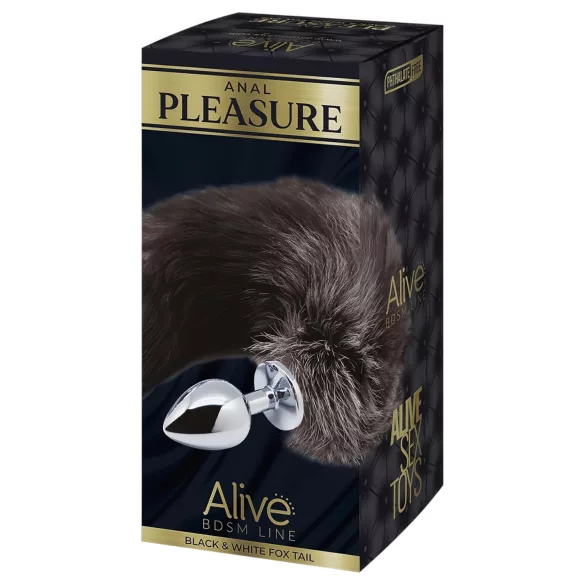 Alive Anal Pleasure - ezüst anál plug rókafarokkal (közepes)