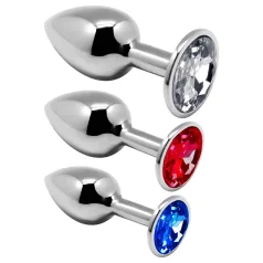 Alive Anal Pleasure - fém anál plug készlet (ezüst)
