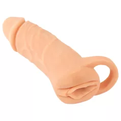   Nature Skin - péniszköpeny és műpunci - 18 cm (testszínű)