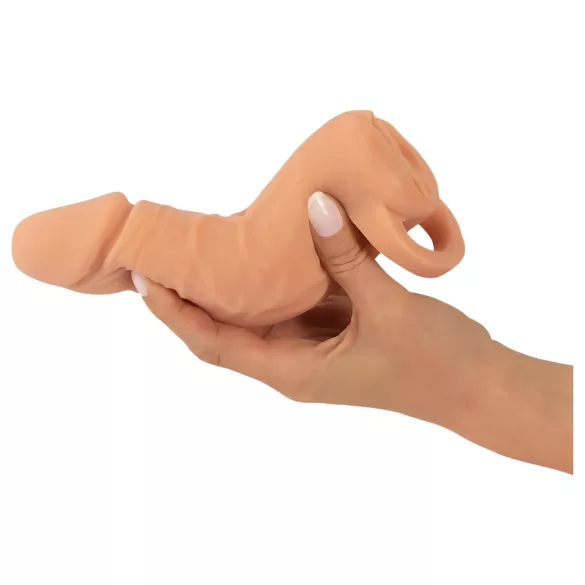 Nature Skin - péniszköpeny és műpunci - 18 cm (testszínű)