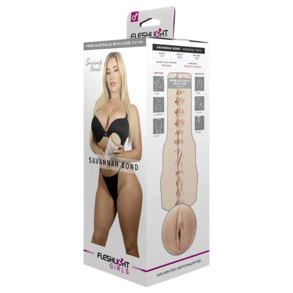 Fleshlight Savannah Bond - élethű művagina (natúr)