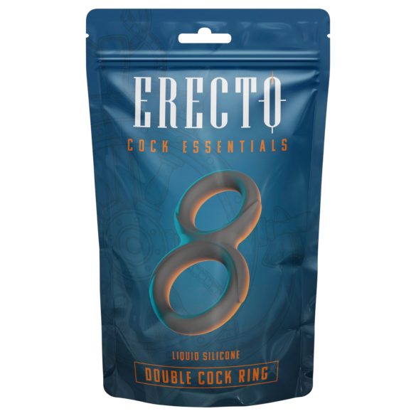 Erecto - dupla péniszgyűrű (fekete)