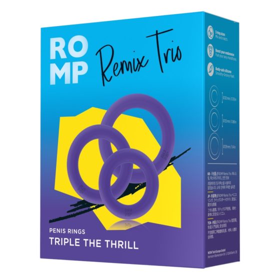 ROMP Remix Trio - péniszgyűrű szett - 3db (lila)