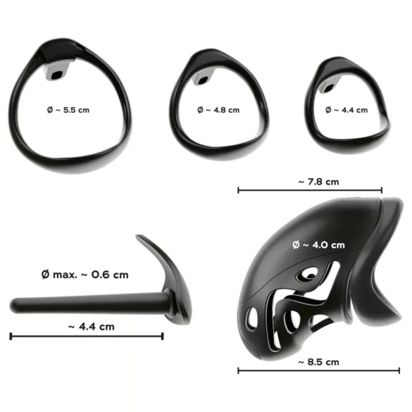 You2Toys - péniszketrec péniszpluggal (fekete)