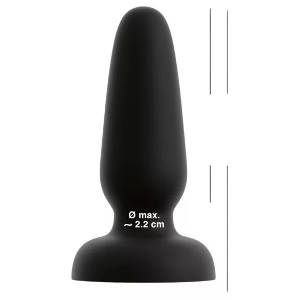 Black Velvets - tapadókorongos szilikon anál plug (fekete) - S