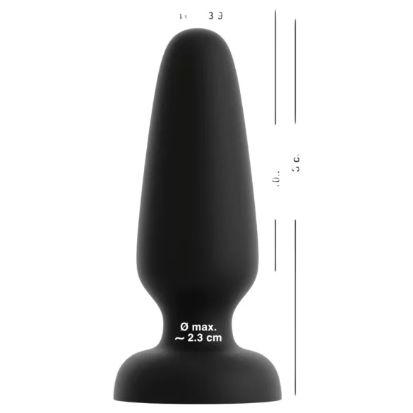 Black Velvets - tapadókorongos szilikon anál plug (fekete) - L