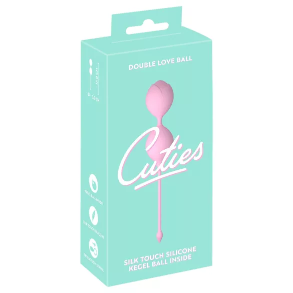 Cuties - duplagolyós szilikon gésagolyó (rózsaszín)