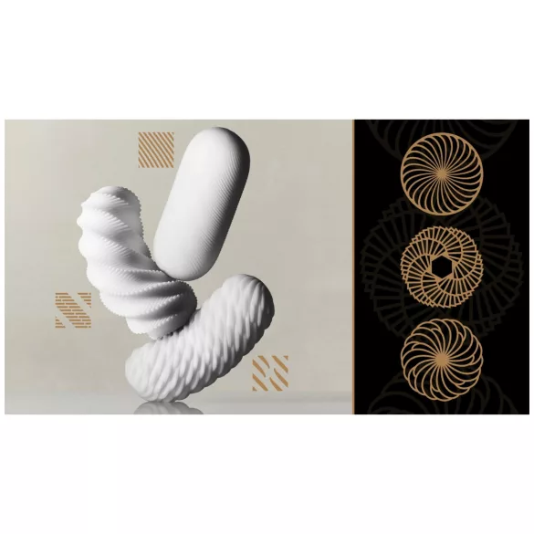 TENGA 3Dx Spiral - spirál mintás maszturbátor (fehér)