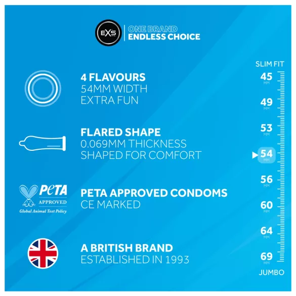EXS Mixed - óvszer - vegyes ízű (12db)