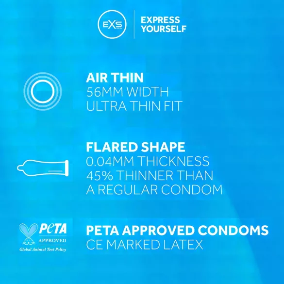 EXS Air Thin - latex óvszer (144 db)
